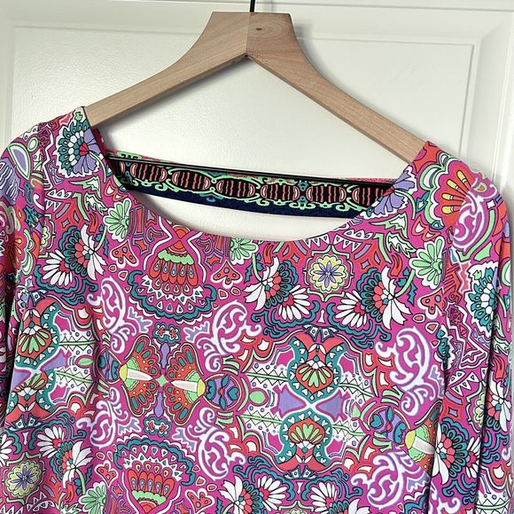 Laundry Shelli Segal Pink Floral Vibrant Jersey Knit Shift Dress Sz Medium - Picture 4 of 10